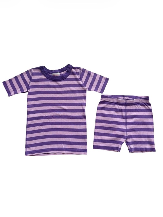 Hanna Andersson Other - Hanna Andersson Purple Striped Short John Pajamas Size 6/7